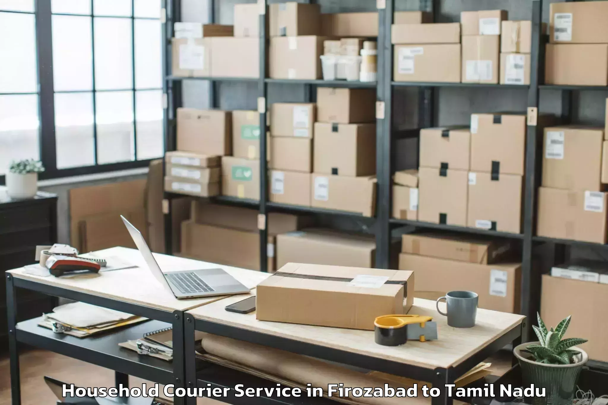 Book Your Firozabad to Manalurpettai Household Courier Today